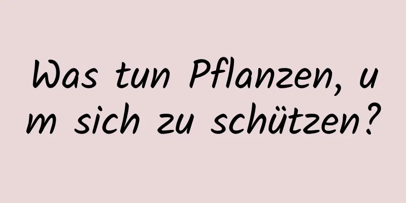 Was tun Pflanzen, um sich zu schützen?