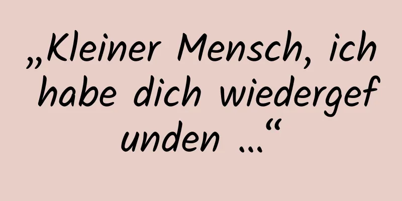 „Kleiner Mensch, ich habe dich wiedergefunden …“
