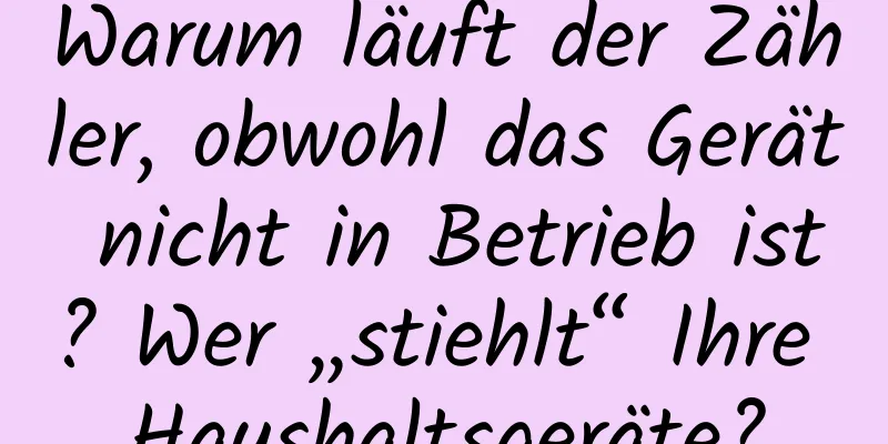 Warum läuft der Zähler, obwohl das Gerät nicht in Betrieb ist? Wer „stiehlt“ Ihre Haushaltsgeräte?