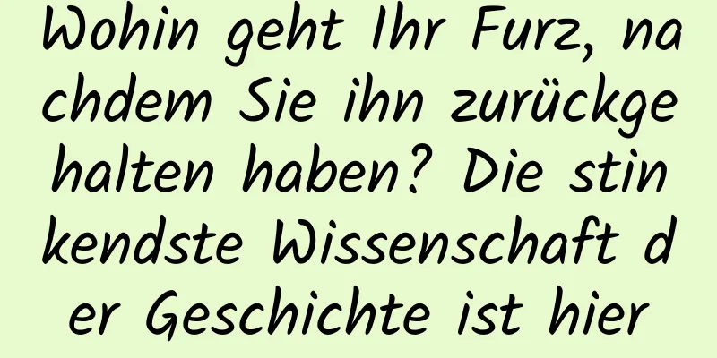 Wohin geht Ihr Furz, nachdem Sie ihn zurückgehalten haben? Die stinkendste Wissenschaft der Geschichte ist hier