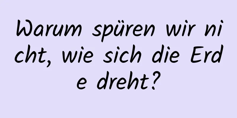Warum spüren wir nicht, wie sich die Erde dreht?
