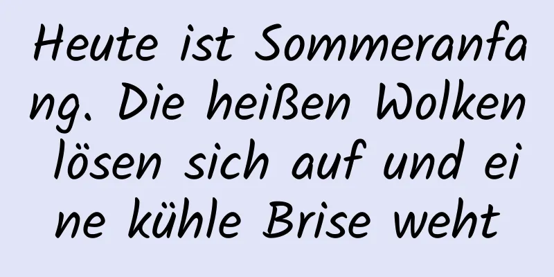 Heute ist Sommeranfang. Die heißen Wolken lösen sich auf und eine kühle Brise weht