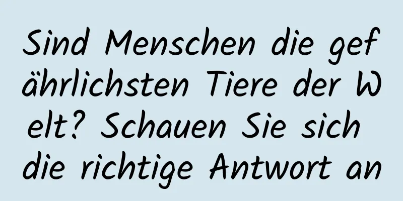 Sind Menschen die gefährlichsten Tiere der Welt? Schauen Sie sich die richtige Antwort an