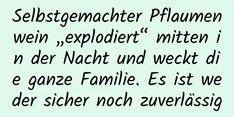Selbstgemachter Pflaumenwein „explodiert“ mitten in der Nacht und weckt die ganze Familie. Es ist weder sicher noch zuverlässig