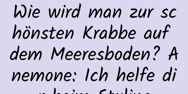 Wie wird man zur schönsten Krabbe auf dem Meeresboden? Anemone: Ich helfe dir beim Styling
