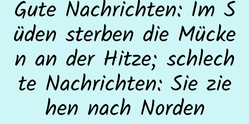 Gute Nachrichten: Im Süden sterben die Mücken an der Hitze; schlechte Nachrichten: Sie ziehen nach Norden