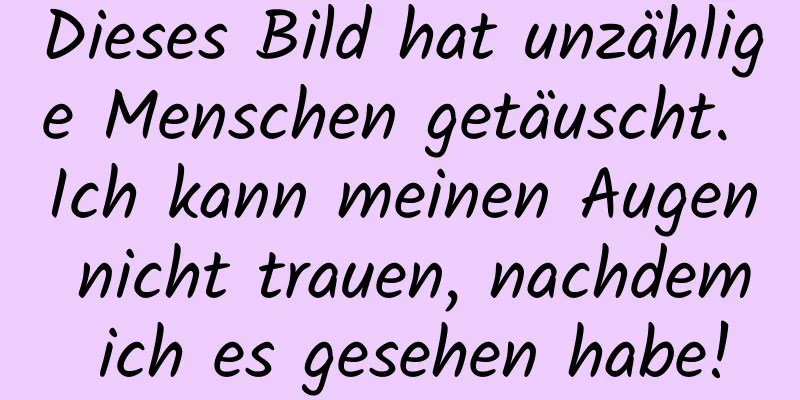 Dieses Bild hat unzählige Menschen getäuscht. Ich kann meinen Augen nicht trauen, nachdem ich es gesehen habe!