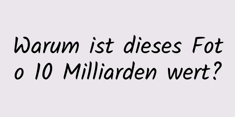 Warum ist dieses Foto 10 Milliarden wert?