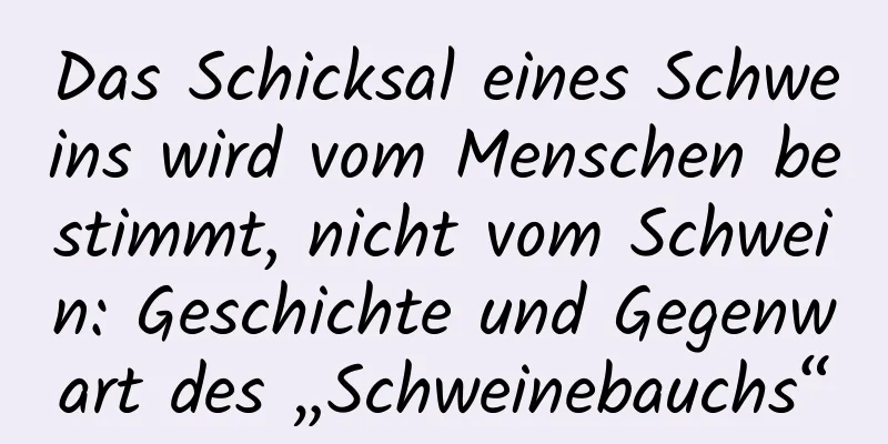 Das Schicksal eines Schweins wird vom Menschen bestimmt, nicht vom Schwein: Geschichte und Gegenwart des „Schweinebauchs“