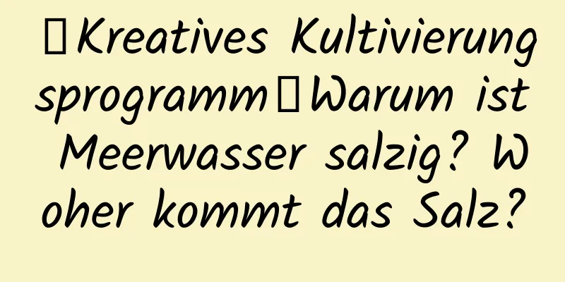 【Kreatives Kultivierungsprogramm】Warum ist Meerwasser salzig? Woher kommt das Salz?
