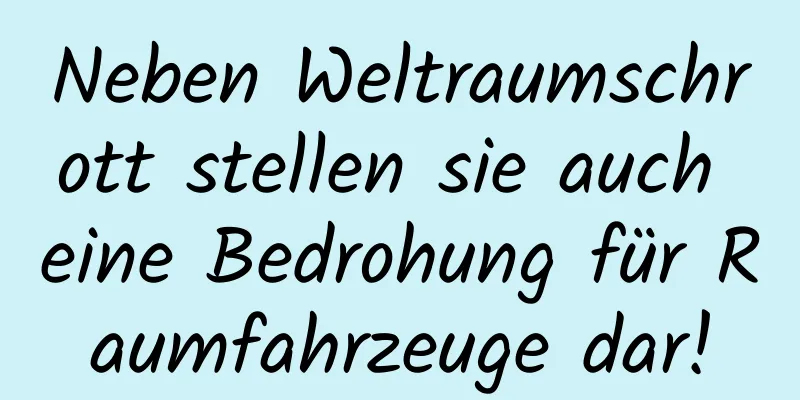 Neben Weltraumschrott stellen sie auch eine Bedrohung für Raumfahrzeuge dar!