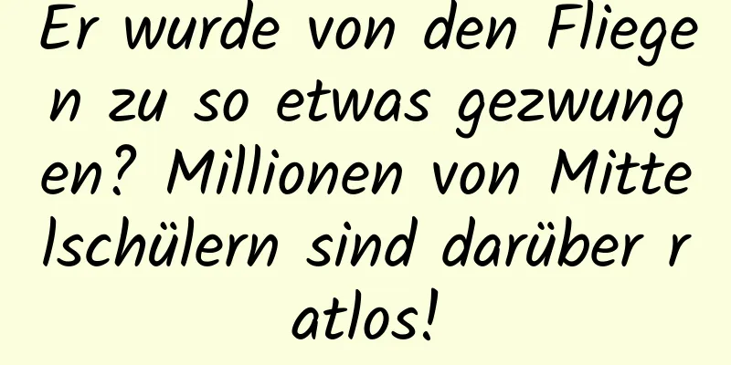 Er wurde von den Fliegen zu so etwas gezwungen? Millionen von Mittelschülern sind darüber ratlos!