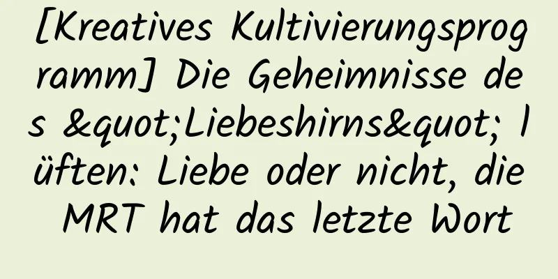 [Kreatives Kultivierungsprogramm] Die Geheimnisse des "Liebeshirns" lüften: Liebe oder nicht, die MRT hat das letzte Wort