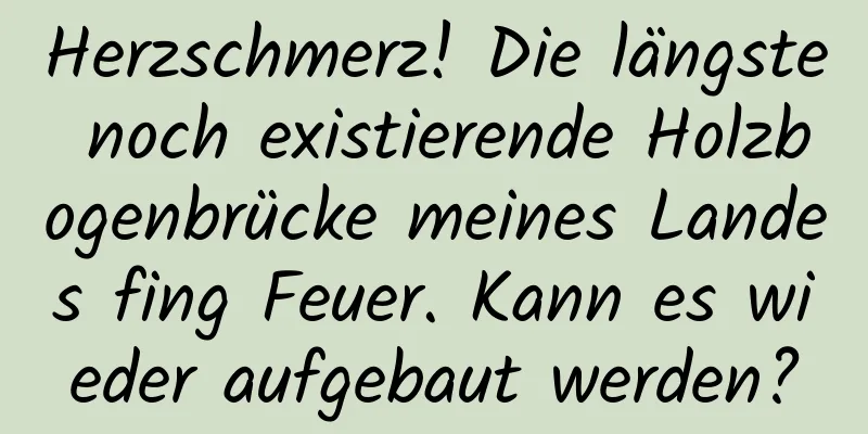 Herzschmerz! Die längste noch existierende Holzbogenbrücke meines Landes fing Feuer. Kann es wieder aufgebaut werden?