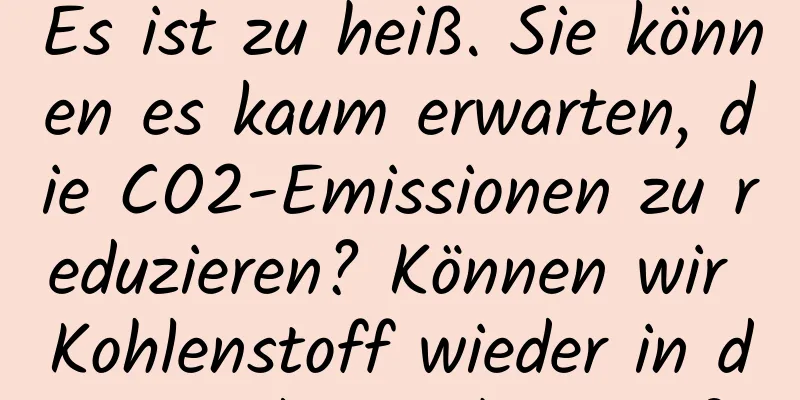 Es ist zu heiß. Sie können es kaum erwarten, die CO2-Emissionen zu reduzieren? Können wir Kohlenstoff wieder in den Boden einbringen?