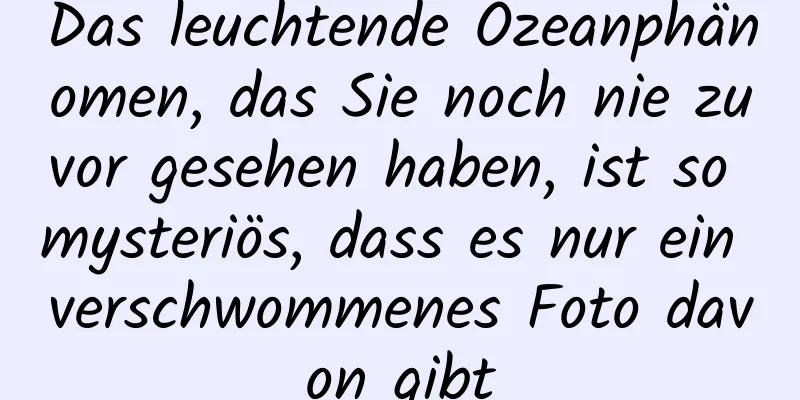 Das leuchtende Ozeanphänomen, das Sie noch nie zuvor gesehen haben, ist so mysteriös, dass es nur ein verschwommenes Foto davon gibt
