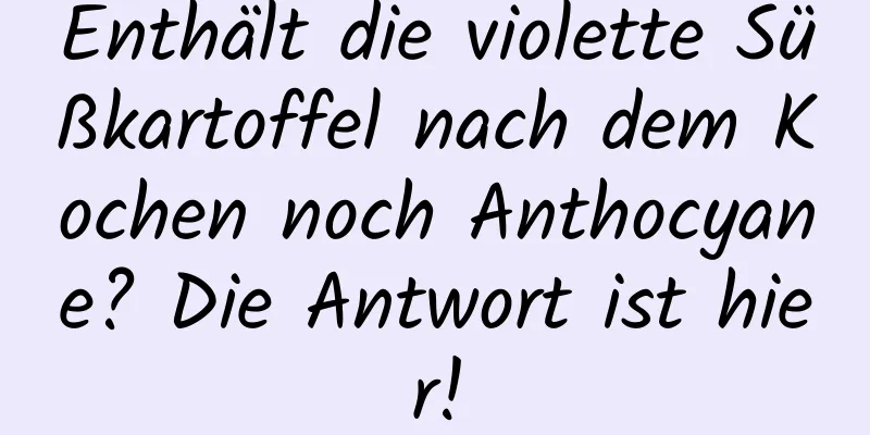 Enthält die violette Süßkartoffel nach dem Kochen noch Anthocyane? Die Antwort ist hier!