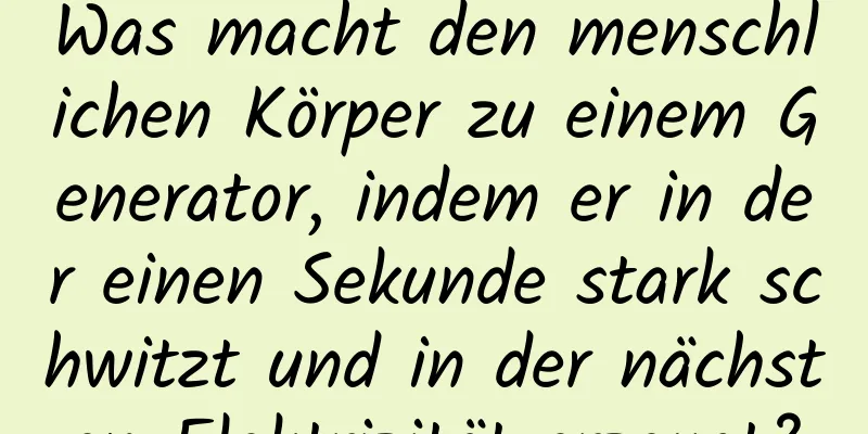 Was macht den menschlichen Körper zu einem Generator, indem er in der einen Sekunde stark schwitzt und in der nächsten Elektrizität erzeugt?