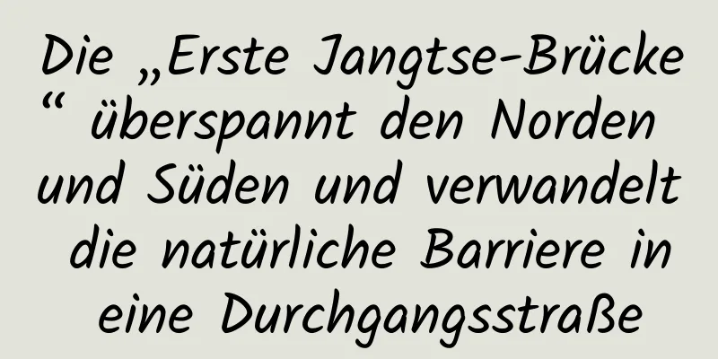 Die „Erste Jangtse-Brücke“ überspannt den Norden und Süden und verwandelt die natürliche Barriere in eine Durchgangsstraße