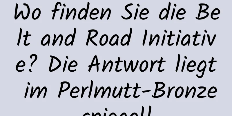 Wo finden Sie die Belt and Road Initiative? Die Antwort liegt im Perlmutt-Bronzespiegel!