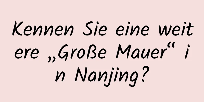 Kennen Sie eine weitere „Große Mauer“ in Nanjing?