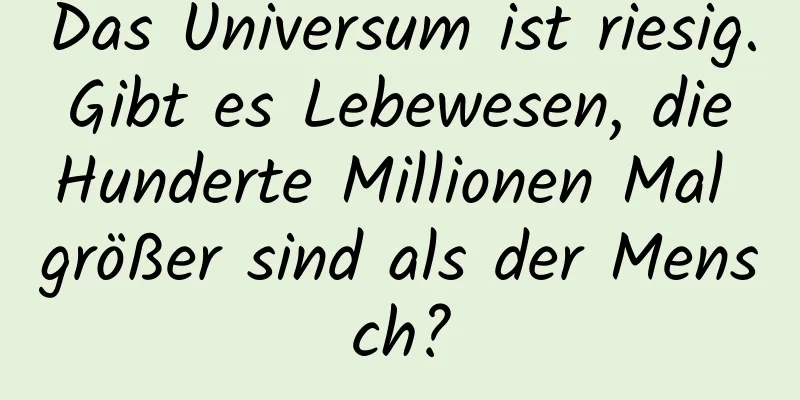 Das Universum ist riesig. Gibt es Lebewesen, die Hunderte Millionen Mal größer sind als der Mensch?