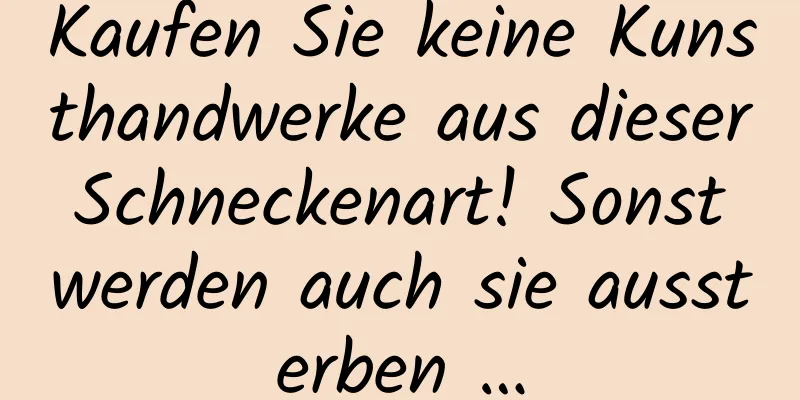 Kaufen Sie keine Kunsthandwerke aus dieser Schneckenart! Sonst werden auch sie aussterben …