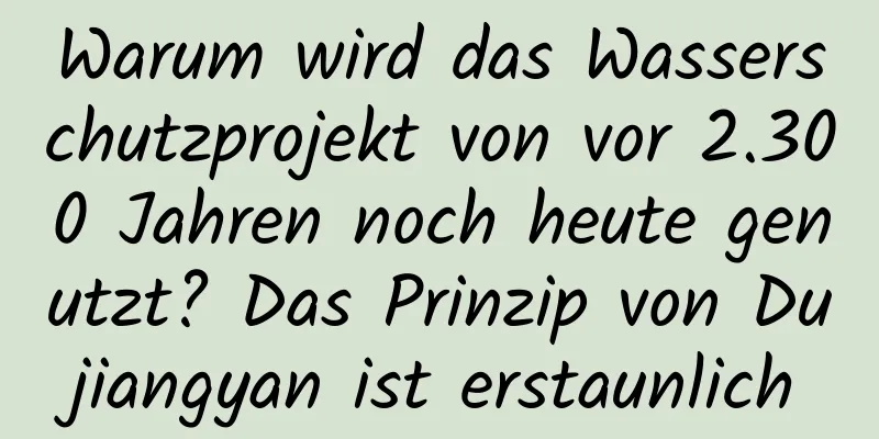Warum wird das Wasserschutzprojekt von vor 2.300 Jahren noch heute genutzt? Das Prinzip von Dujiangyan ist erstaunlich