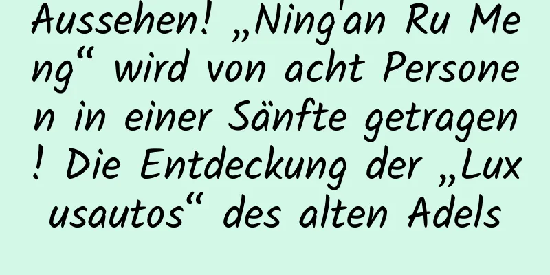 Aussehen! „Ning'an Ru Meng“ wird von acht Personen in einer Sänfte getragen! Die Entdeckung der „Luxusautos“ des alten Adels