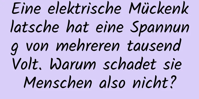 Eine elektrische Mückenklatsche hat eine Spannung von mehreren tausend Volt. Warum schadet sie Menschen also nicht?