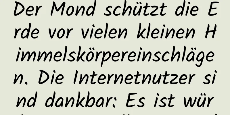 Der Mond schützt die Erde vor vielen kleinen Himmelskörpereinschlägen. Die Internetnutzer sind dankbar: Es ist würdig, ein Satellit zu sein!