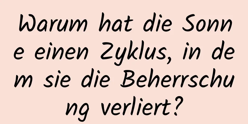 Warum hat die Sonne einen Zyklus, in dem sie die Beherrschung verliert?