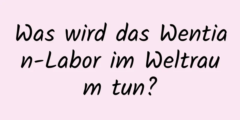 Was wird das Wentian-Labor im Weltraum tun?