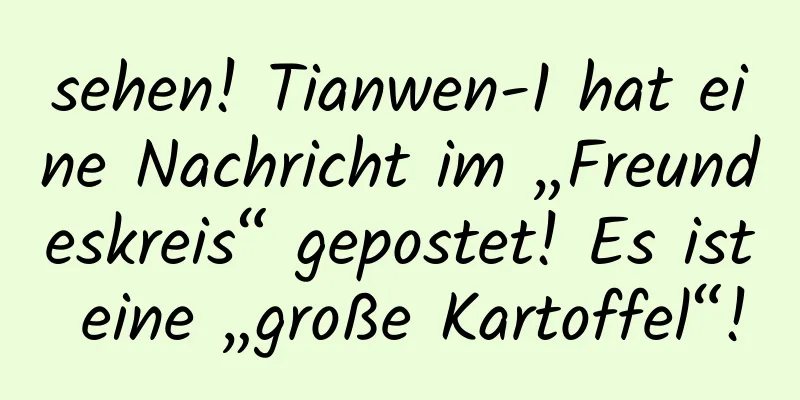 sehen! Tianwen-1 hat eine Nachricht im „Freundeskreis“ gepostet! Es ist eine „große Kartoffel“!