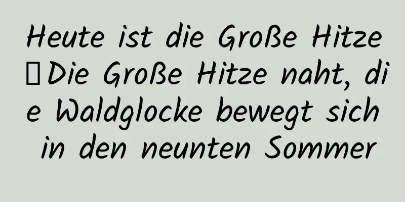 Heute ist die Große Hitze丨Die Große Hitze naht, die Waldglocke bewegt sich in den neunten Sommer