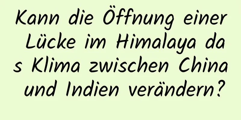Kann die Öffnung einer Lücke im Himalaya das Klima zwischen China und Indien verändern?