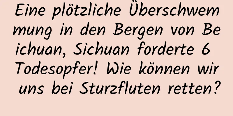 Eine plötzliche Überschwemmung in den Bergen von Beichuan, Sichuan forderte 6 Todesopfer! Wie können wir uns bei Sturzfluten retten?
