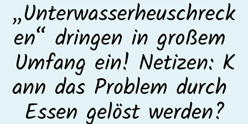 „Unterwasserheuschrecken“ dringen in großem Umfang ein! Netizen: Kann das Problem durch Essen gelöst werden?