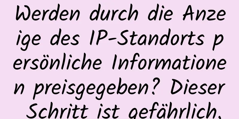 Werden durch die Anzeige des IP-Standorts persönliche Informationen preisgegeben? Dieser Schritt ist gefährlich.