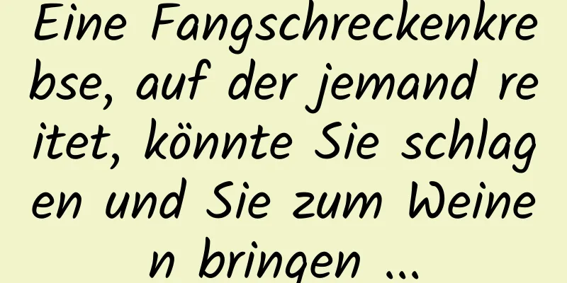 Eine Fangschreckenkrebse, auf der jemand reitet, könnte Sie schlagen und Sie zum Weinen bringen ...