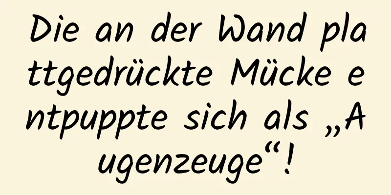 Die an der Wand plattgedrückte Mücke entpuppte sich als „Augenzeuge“!