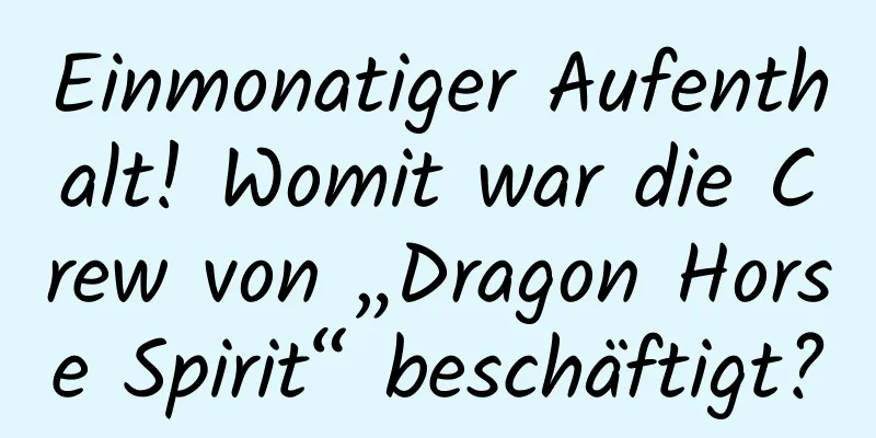 Einmonatiger Aufenthalt! Womit war die Crew von „Dragon Horse Spirit“ beschäftigt?
