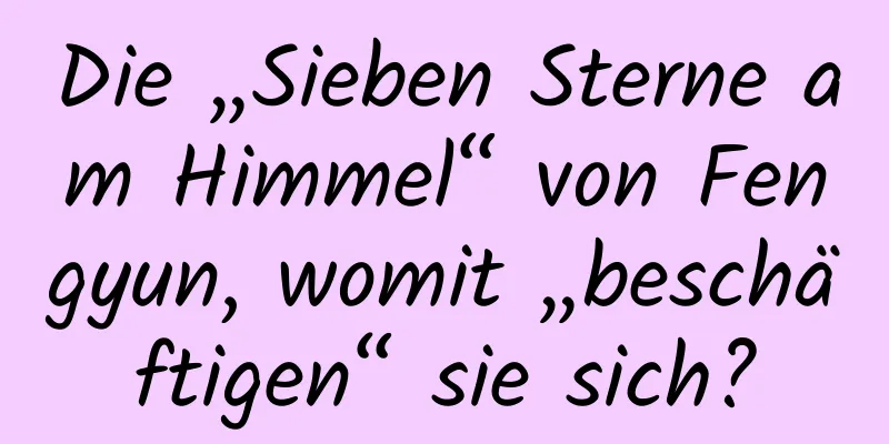 Die „Sieben Sterne am Himmel“ von Fengyun, womit „beschäftigen“ sie sich?