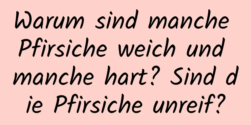 Warum sind manche Pfirsiche weich und manche hart? Sind die Pfirsiche unreif?