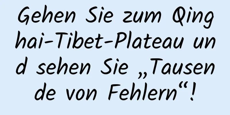 Gehen Sie zum Qinghai-Tibet-Plateau und sehen Sie „Tausende von Fehlern“!