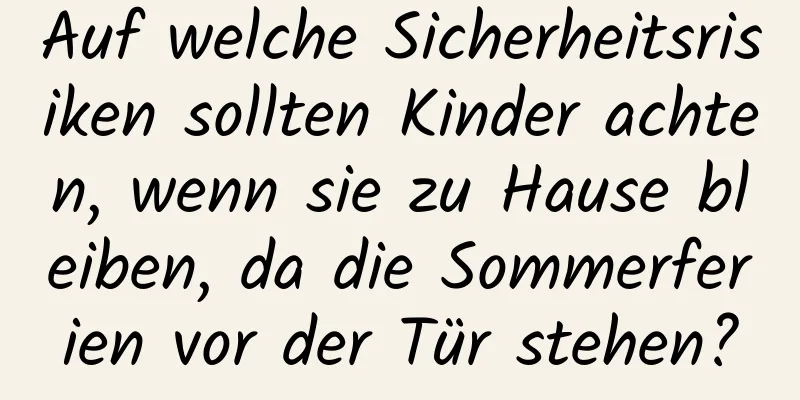 Auf welche Sicherheitsrisiken sollten Kinder achten, wenn sie zu Hause bleiben, da die Sommerferien vor der Tür stehen?