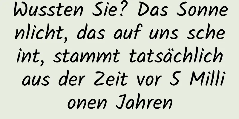 Wussten Sie? Das Sonnenlicht, das auf uns scheint, stammt tatsächlich aus der Zeit vor 5 Millionen Jahren