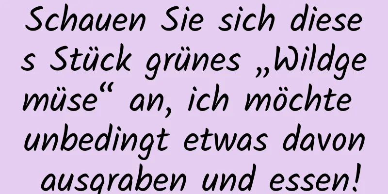 Schauen Sie sich dieses Stück grünes „Wildgemüse“ an, ich möchte unbedingt etwas davon ausgraben und essen!