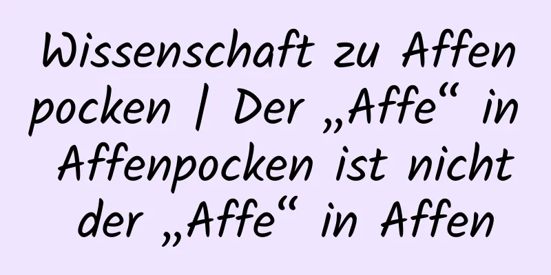 Wissenschaft zu Affenpocken | Der „Affe“ in Affenpocken ist nicht der „Affe“ in Affen