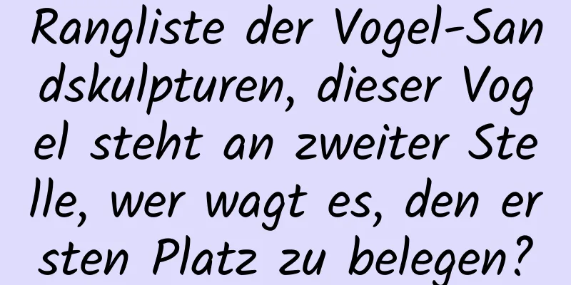 Rangliste der Vogel-Sandskulpturen, dieser Vogel steht an zweiter Stelle, wer wagt es, den ersten Platz zu belegen?